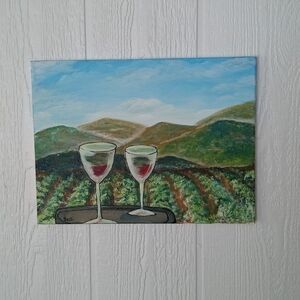 11x14 original wine vineyard acrylic painting